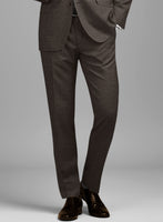 Napolean Sharkskin Brown Wool Pants - StudioSuits