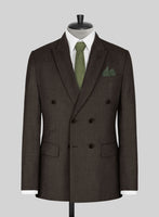 Napolean Sharkskin Brown Wool Jacket - StudioSuits