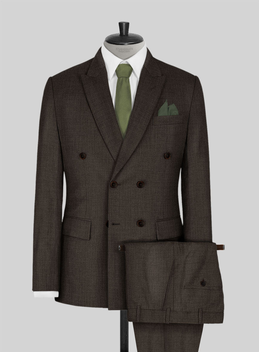 Napolean Sharkskin Brown Wool Suit - StudioSuits