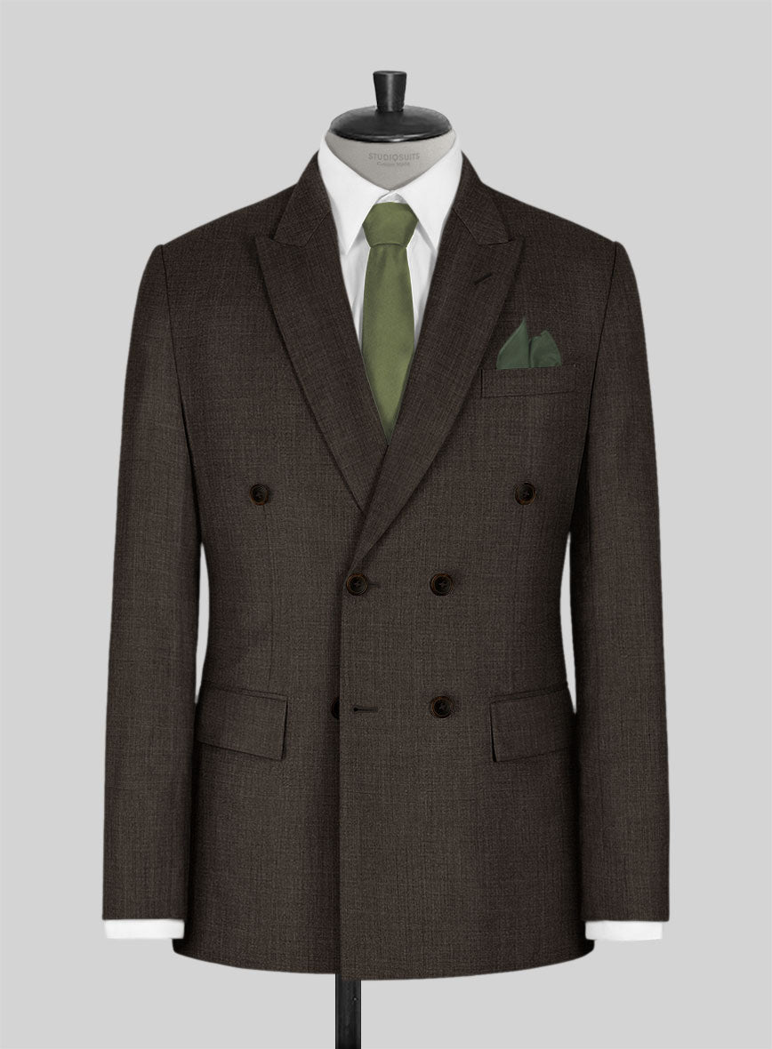 Napolean Sharkskin Brown Wool Suit - StudioSuits