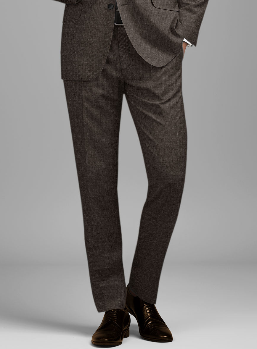 Napolean Sharkskin Brown Wool Tuxedo Suit - StudioSuits