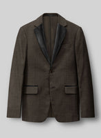 Napolean Sharkskin Brown Wool Tuxedo Suit - StudioSuits