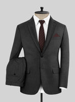 Napolean Sharkskin Charcoal Wool Suit - StudioSuits