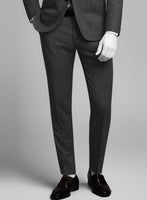 Napolean Sharkskin Charcoal Wool Suit - StudioSuits