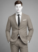 Napolean Sharkskin Light Brown Wool Jacket - StudioSuits