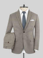 Napolean Sharkskin Light Brown Wool Suit - StudioSuits