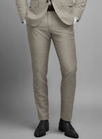 Napolean Sharkskin Light Brown Wool Suit - StudioSuits