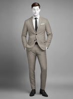 Napolean Sharkskin Light Brown Wool Suit - StudioSuits