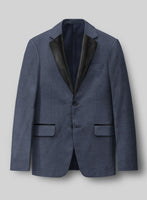 Napolean Slate Blue Wool Tuxedo Suit - StudioSuits