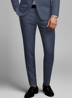 Napolean Slate Blue Wool Tuxedo Suit - StudioSuits