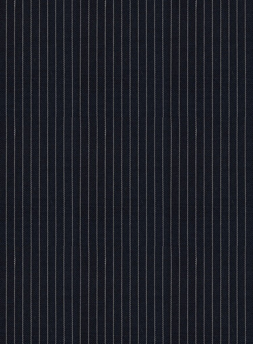 Napolean Slim Stripe Blue Wool Jacket - StudioSuits