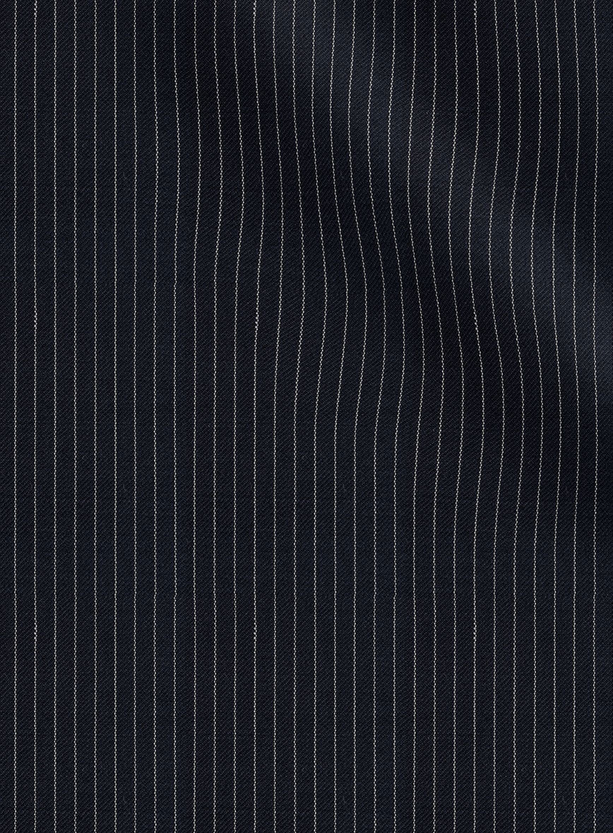 Napolean Slim Stripe Blue Wool Jacket - StudioSuits