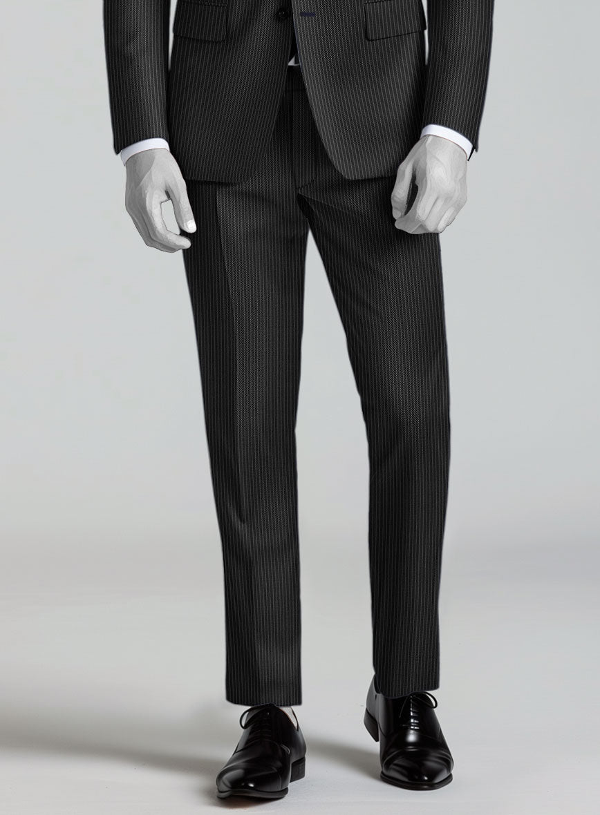 Napolean Slim Stripe Charcoal Wool Suit - StudioSuits