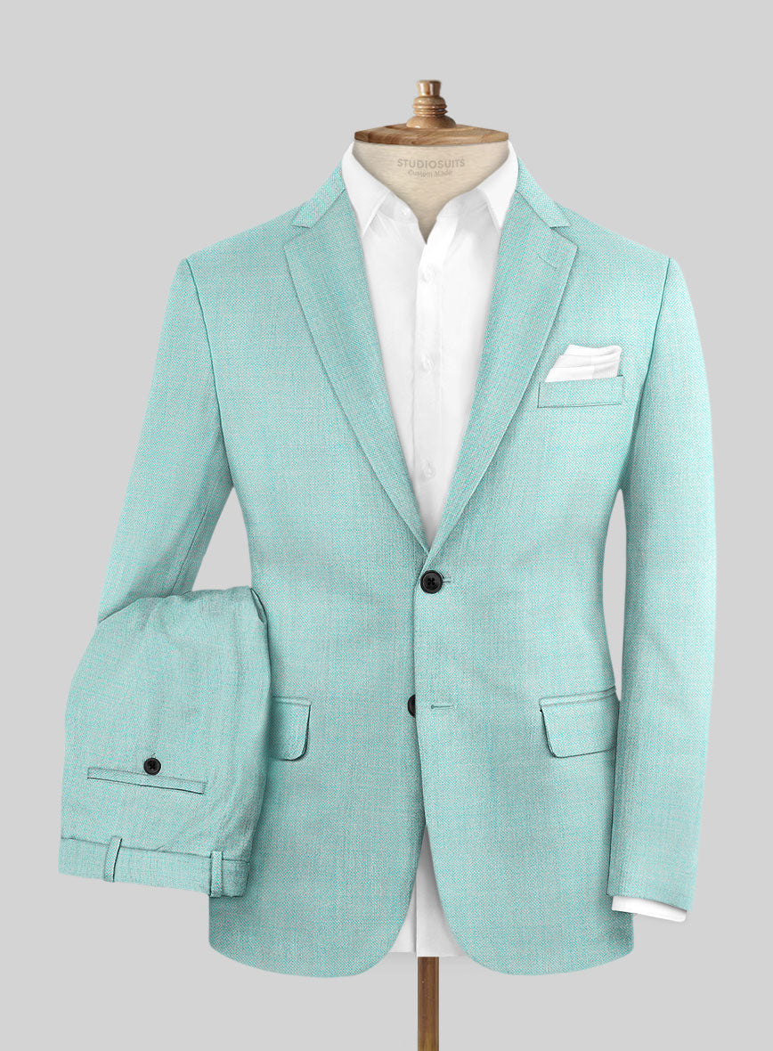 Napolean Spring Blue Wool Suit - StudioSuits