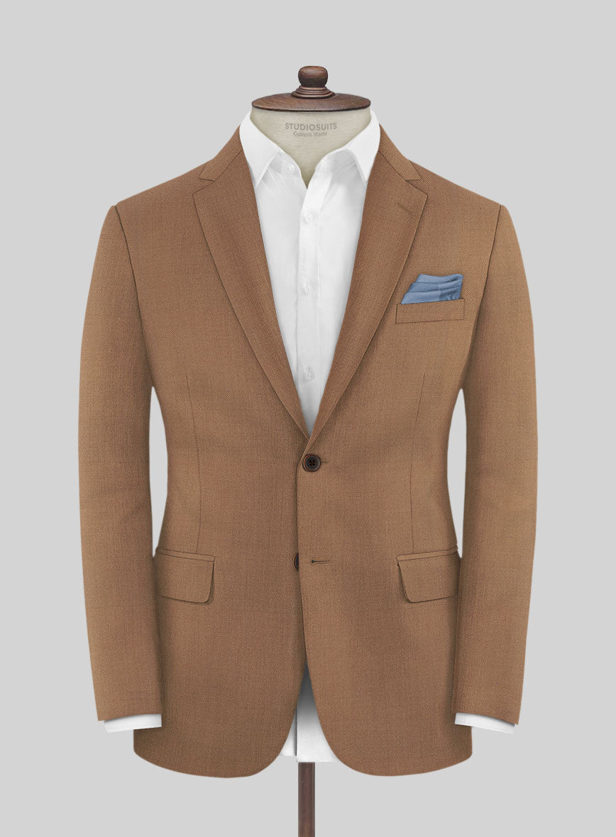 Napolean Caramel Brown Wool Jacket - StudioSuits