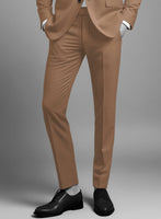 Napolean Caramel Brown Wool Pants - StudioSuits