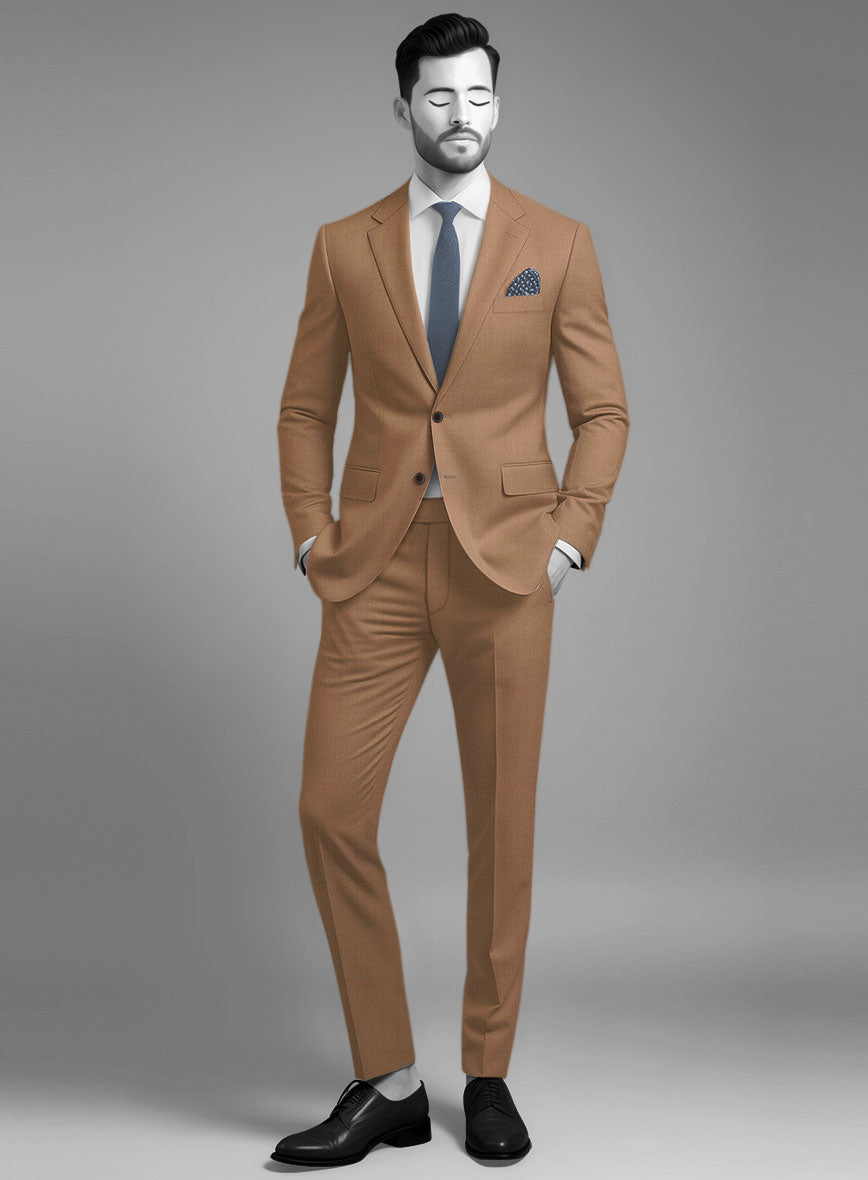 Napolean Caramel Brown Wool Suit - StudioSuits