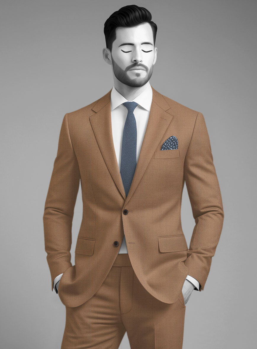 Napolean Caramel Brown Wool Suit - StudioSuits