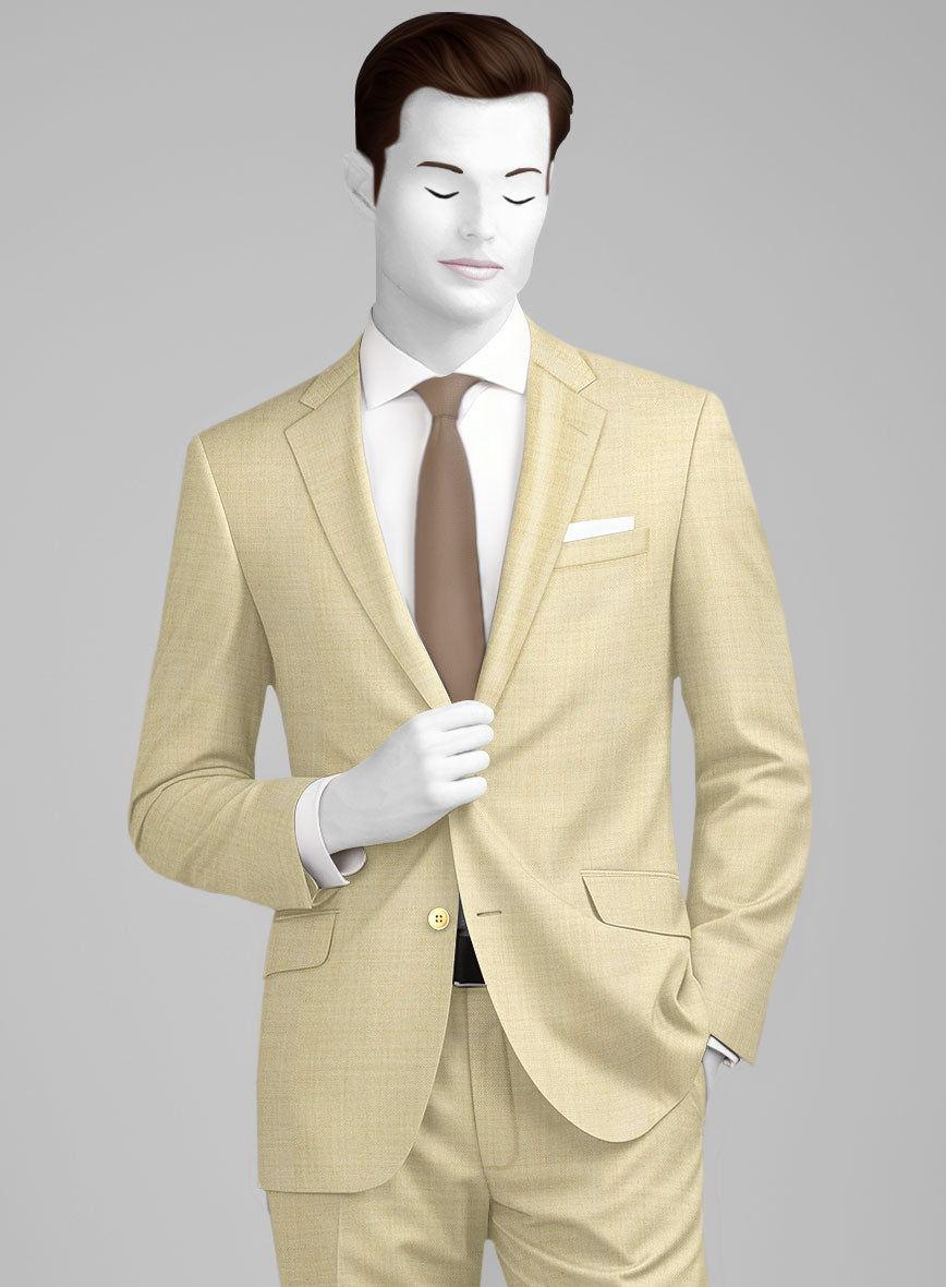 Napolean Spring Latte Beige Wool Jacket - StudioSuits