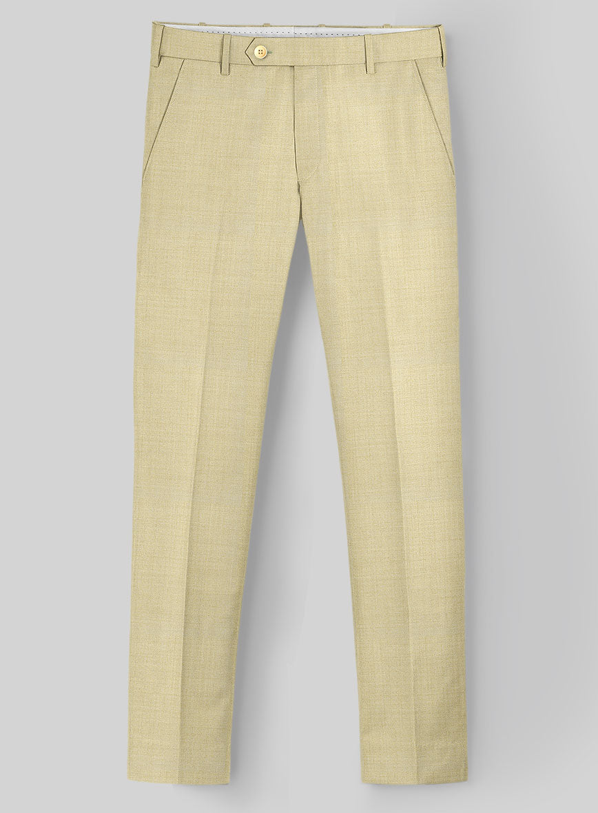 Napolean Spring Latte Beige Wool Pants - StudioSuits