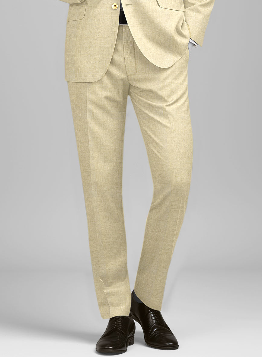 Napolean Spring Latte Beige Wool Pants - StudioSuits