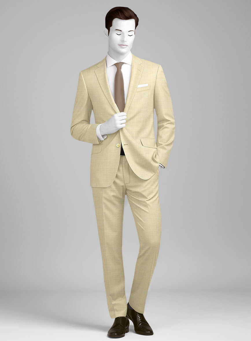 Napolean Spring Latte Beige Wool Suit - StudioSuits