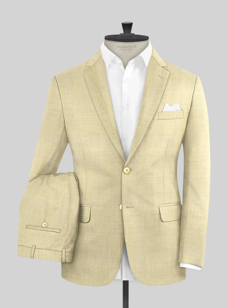 Napolean Spring Latte Beige Wool Suit - StudioSuits