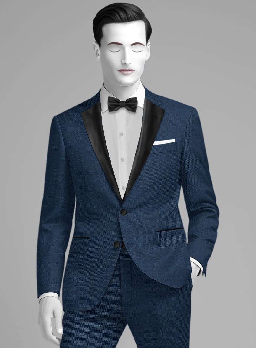 Napolean Spring Royal Blue Wool Tuxedo Jacket - StudioSuits