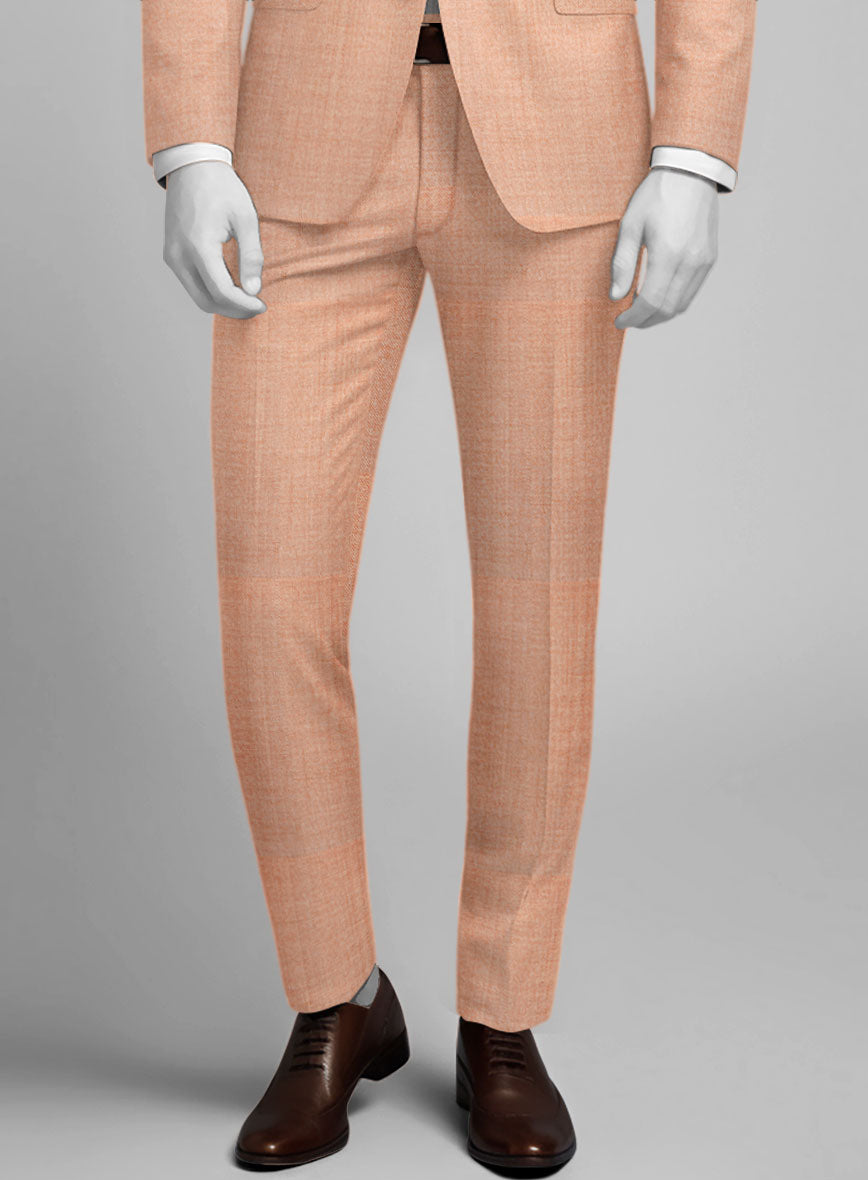 Napolean Spring Salmon Pink Wool Pants - StudioSuits