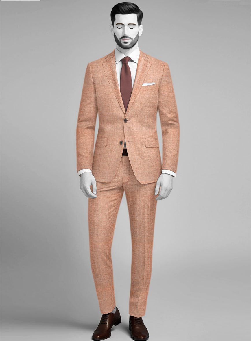 Napolean Spring Salmon Pink Wool Suit - StudioSuits