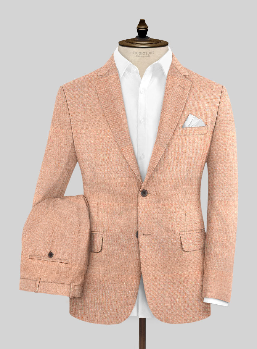 Napolean Spring Salmon Pink Wool Suit - StudioSuits