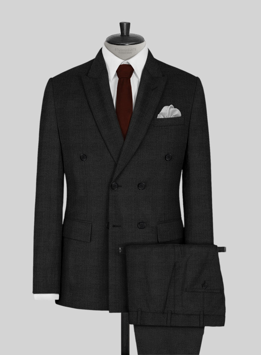 Napolean Stone Black Wool Suit - StudioSuits