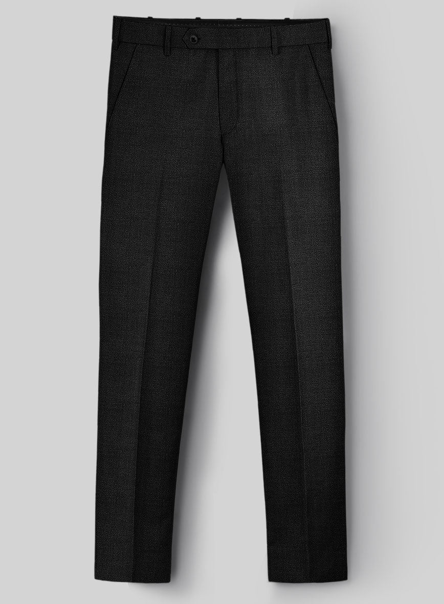 Napolean Stone Black Wool Pants - StudioSuits