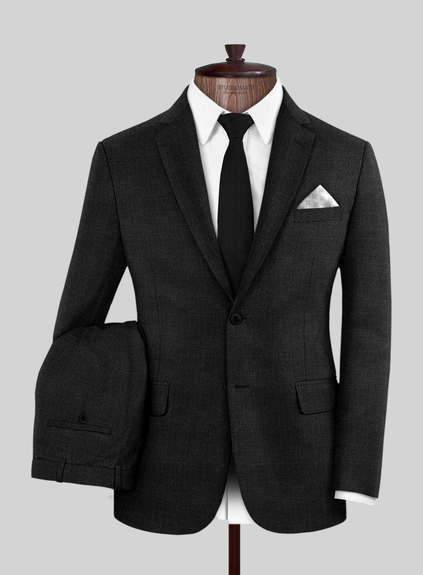 Napolean Stone Black Wool Suit - StudioSuits