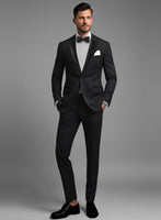 Napolean Stone Black Wool Tuxedo Suit - StudioSuits