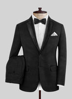 Napolean Stone Black Wool Tuxedo Suit - StudioSuits