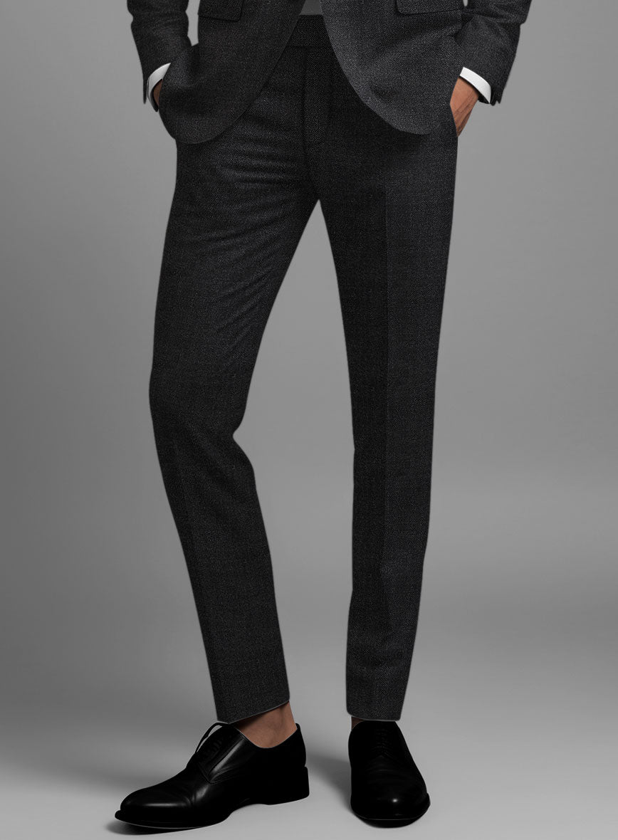 Napolean Stone Black Wool Tuxedo Suit - StudioSuits