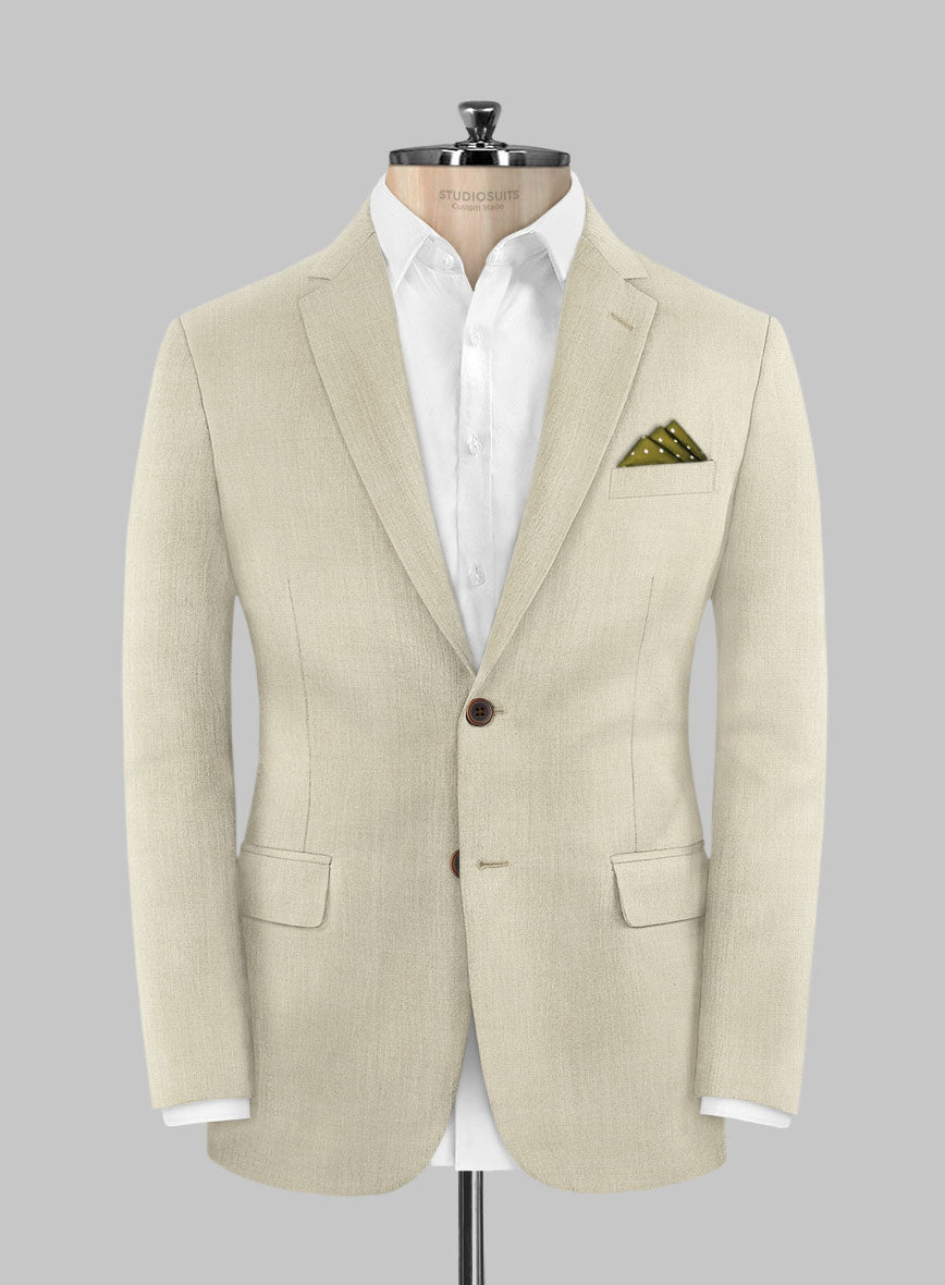 Napolean Stretch Beige Wool Jacket - StudioSuits