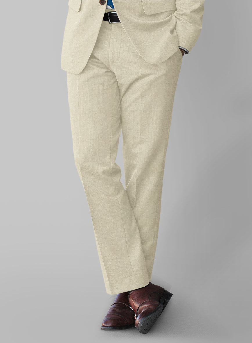 Napolean Stretch Beige Wool Pants - StudioSuits