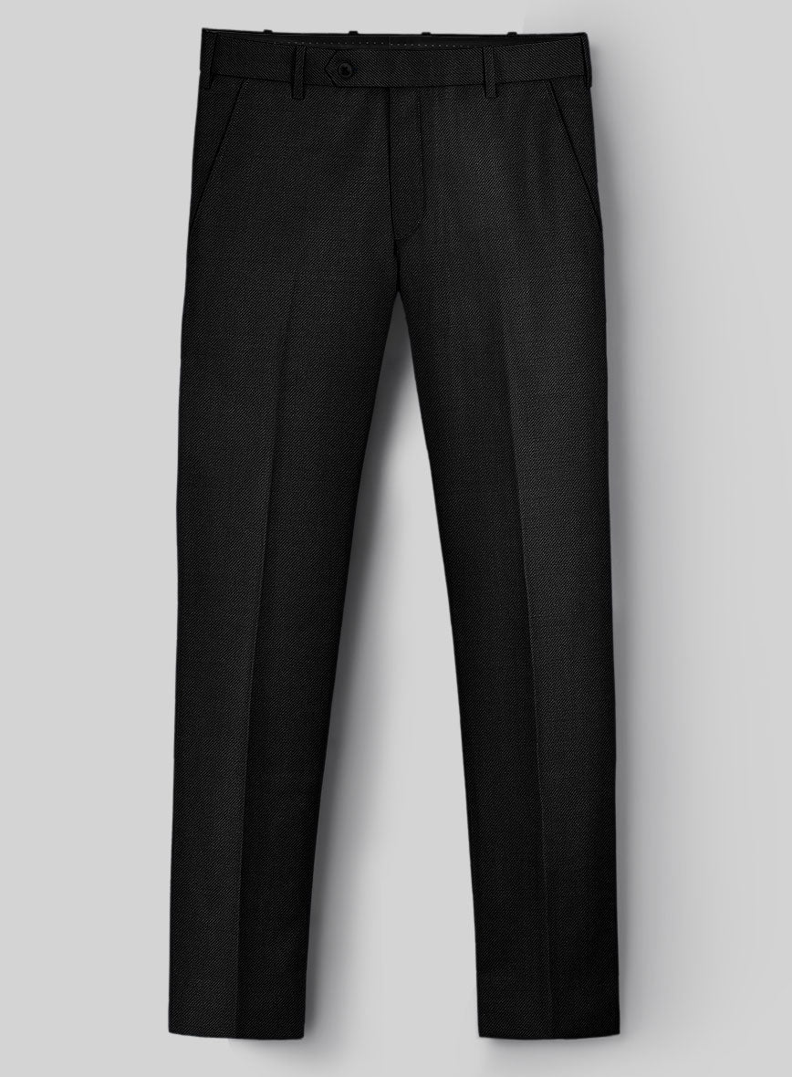 Napolean Stretch Black Wool Pants - StudioSuits