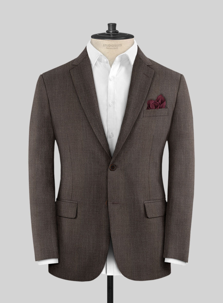 Napolean Stretch Brown Wool Jacket - StudioSuits