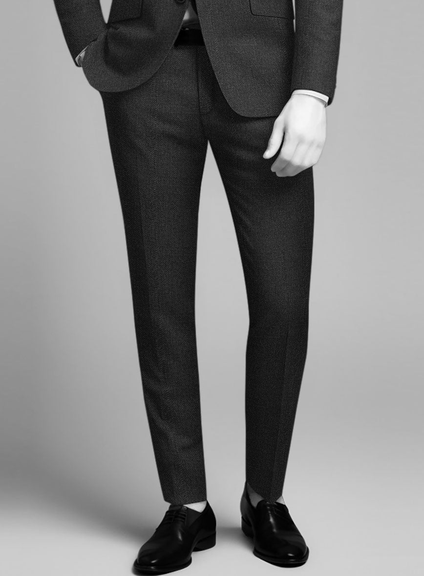 Napolean Stretch Charcoal Wool Pants - StudioSuits