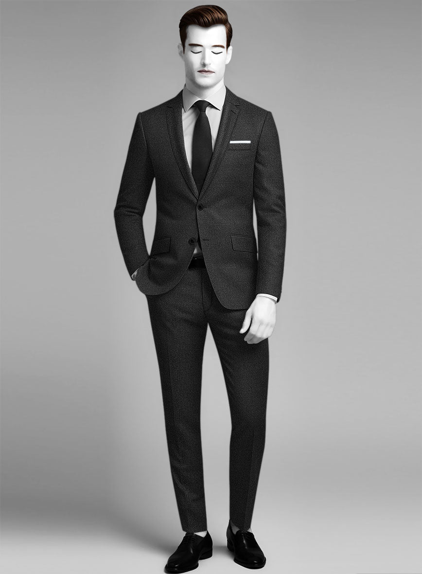 Napolean Stretch Charcoal Wool Suit - StudioSuits