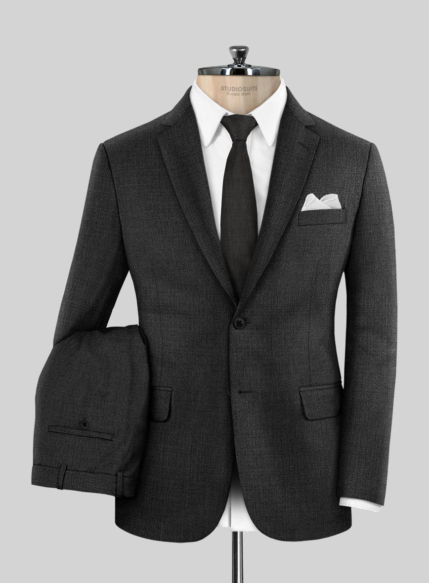 Napolean Stretch Charcoal Wool Suit - StudioSuits