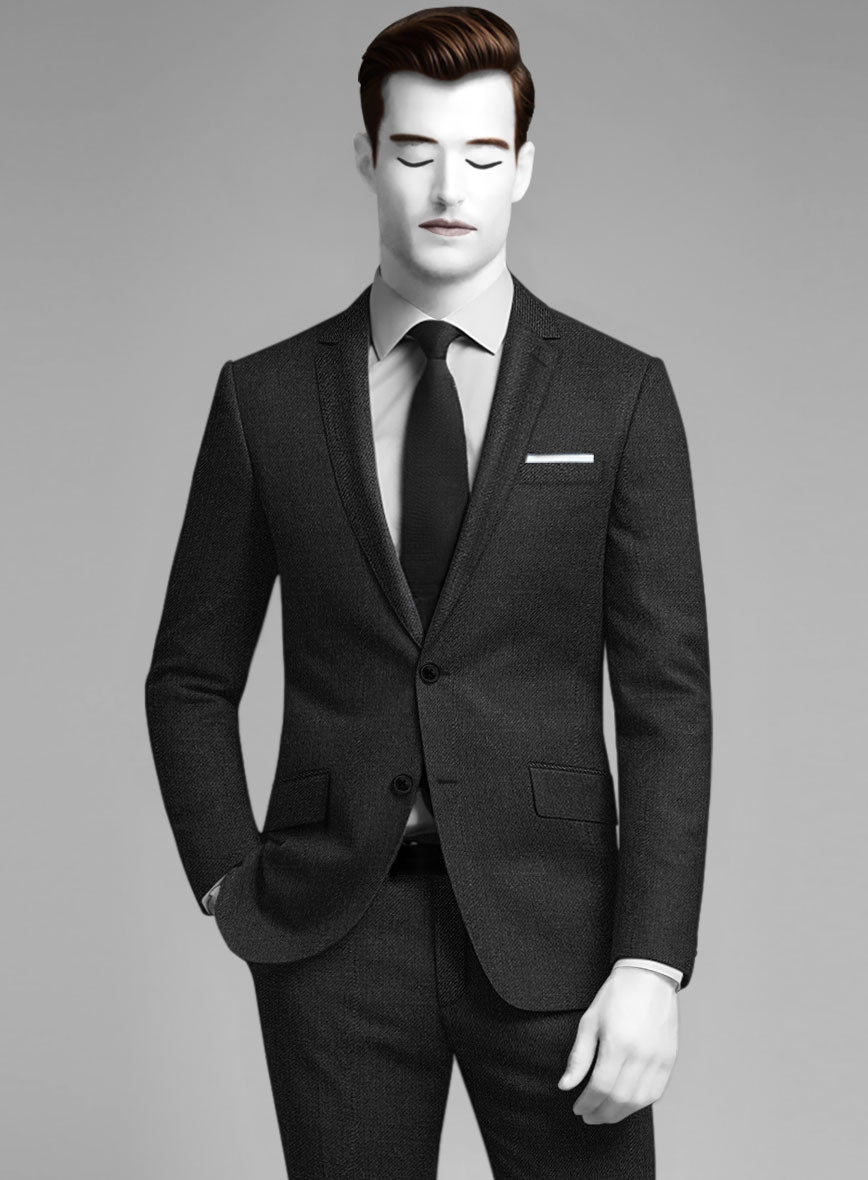 Napolean Stretch Charcoal Wool Suit - StudioSuits