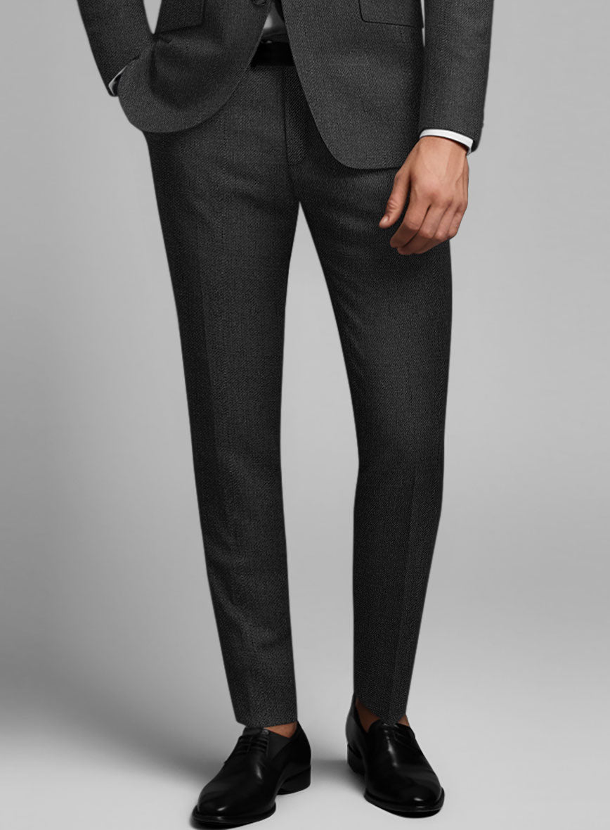 Napolean Stretch Charcoal Wool Tuxedo Suit - StudioSuits