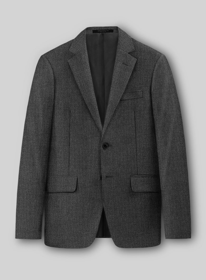 Napolean Stretch Dark Gray Wool Jacket - StudioSuits