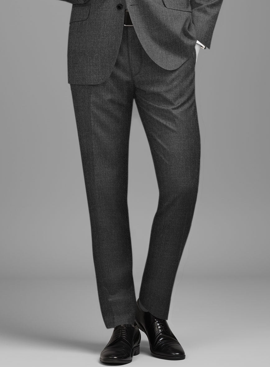 Napolean Stretch Dark Gray Wool Pants - StudioSuits