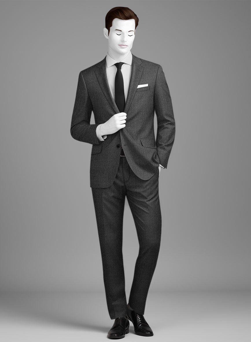 Napolean Stretch Dark Gray Wool Suit - StudioSuits