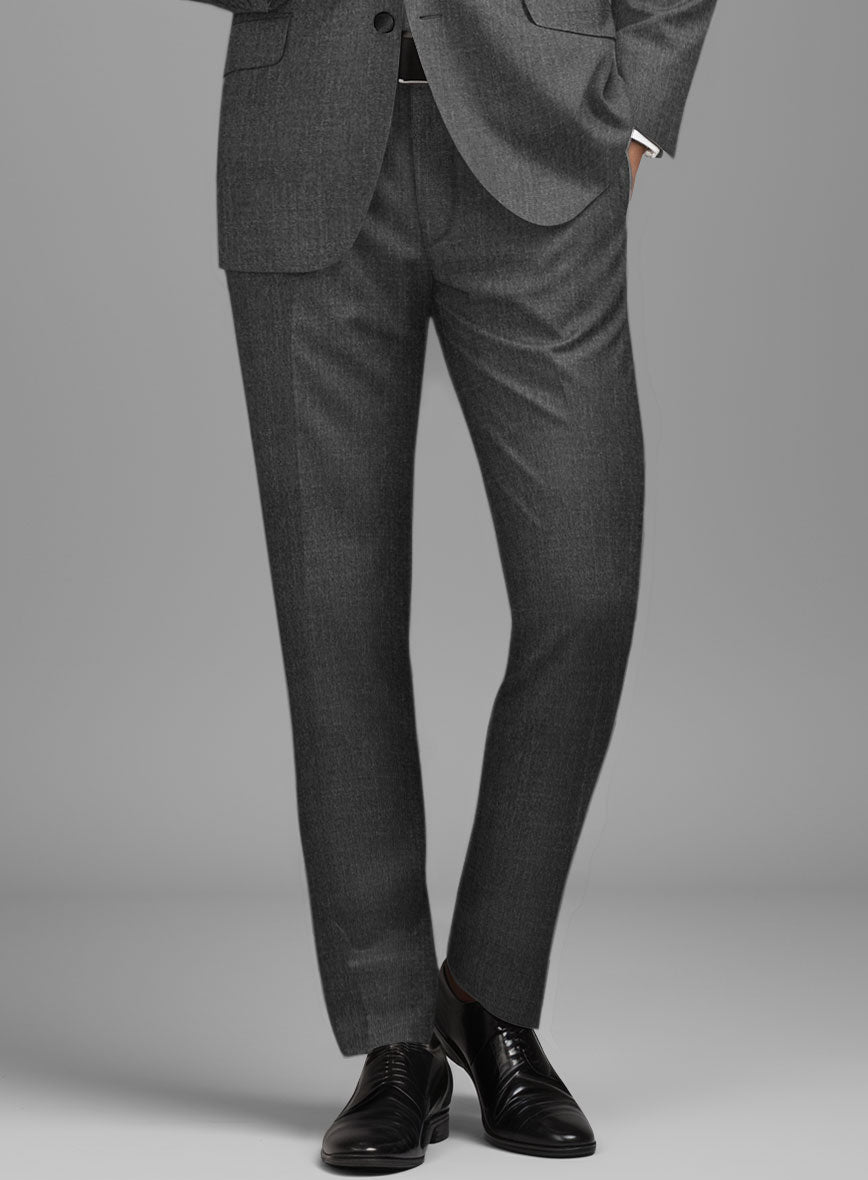 Napolean Stretch Dark Gray Wool Tuxedo Suit - StudioSuits